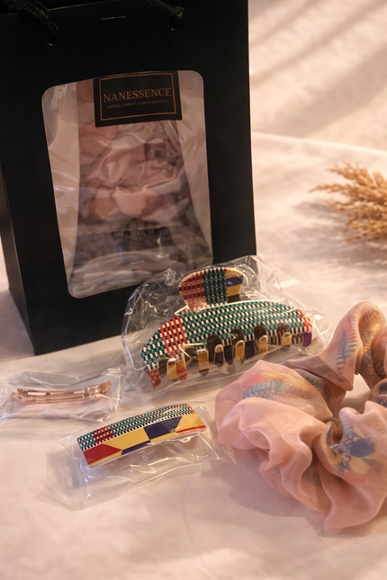Black Ankara & Kente Clips Box