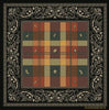 Plaid and paisley Afrocentric scarf with earth-tone colors and intricate border design