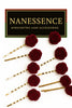Afrocentric gold hairpins with red rose accents, stylish handcrafted hair accessories.