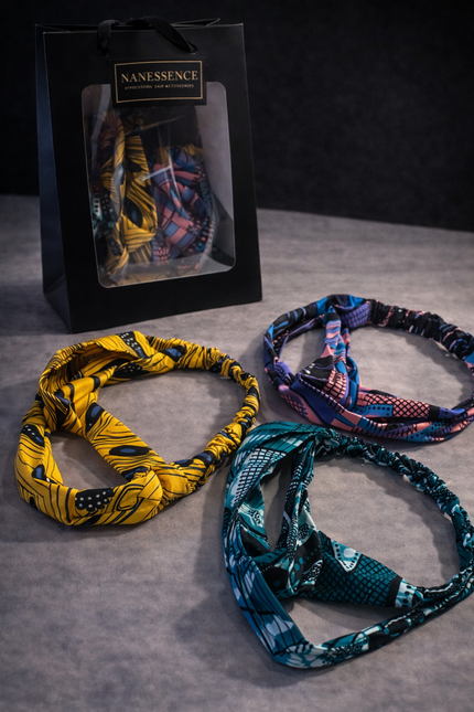 Yellow Silk Ankara Headband Box