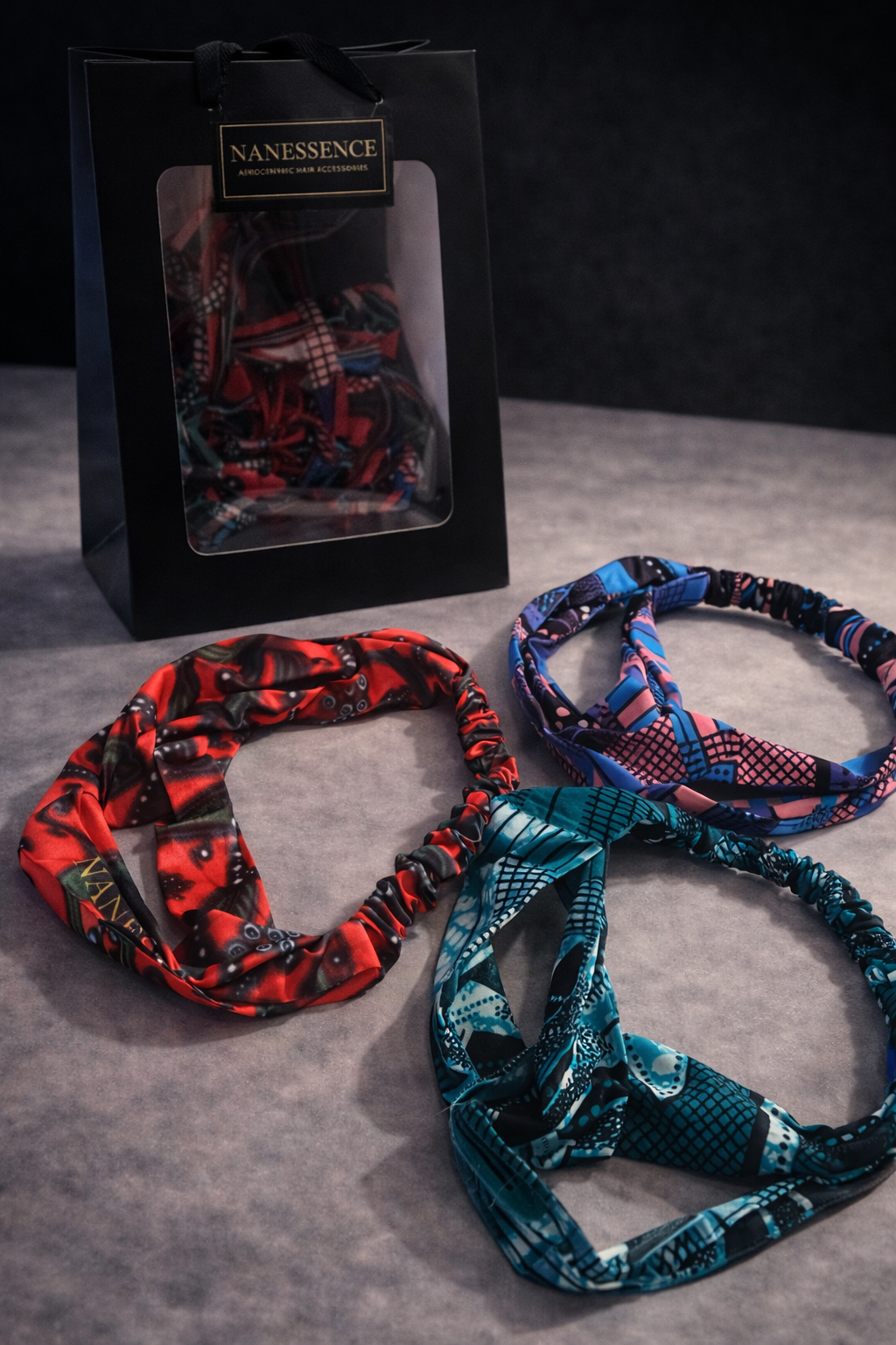 Red Silk Ankara Headband Box
