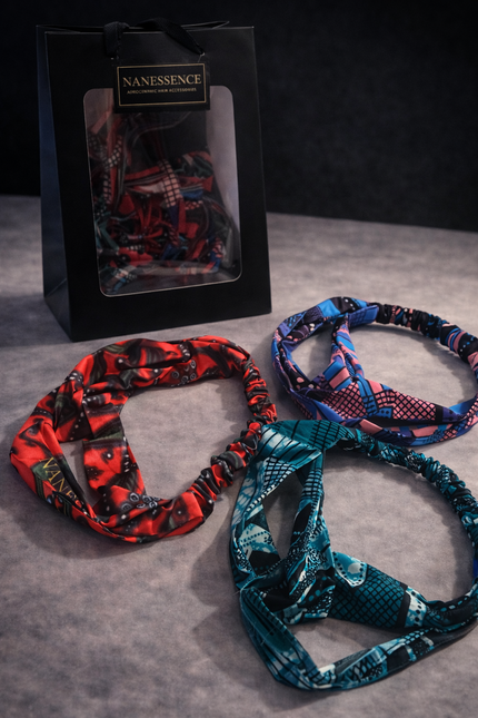 Red Silk Ankara Headband Box