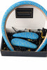 Blue and yellow patterned Afrocentric hair accessories set in gift box