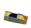 Rectangular Afrocentric hair barrette with colorful geometric and checkered patterns