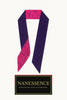 Purple and pink Afrocentric patterned hair tie accessory on white background
